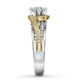 thumbnail image 3 of Designer White and Yellow Gold Round Diamond Engagement Wedding Ring, 3 of 3