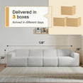 thumbnail image 3 of Modular Sectional Sofa, ZETDIY 128" 4-Seater Couch, Deep Seat & Wide Armrest, Perfect for Living Room & Apartment Grey, 3 of 7
