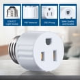 thumbnail image 6 of DEWENWILS 4 Pack 2 & 3 Prong Light Socket to Plug Adapter, E26/E27 Light Bulb Outlet Socket Adapter, White, 6 of 7