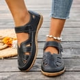thumbnail image 2 of Sandalias de las Mujeres Cómodas Cerradas Dedo Hueco Fuera Pisos, Zapatos Casuales de las Mujeres Más Tamaño Correa Ajustable Primavera Verano, 2 of 9