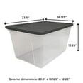thumbnail image 5 of Open Box Homz 56 Qt Stackable Storage Container w/Snaplock Lid, Gray (2 Pack), 5 of 12