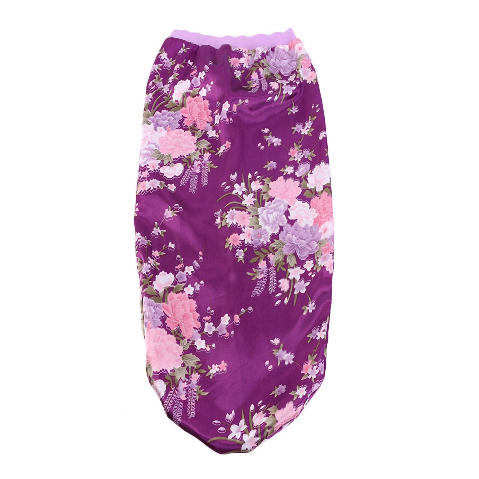 Satin Floral Printed Long Hair Cap for Women