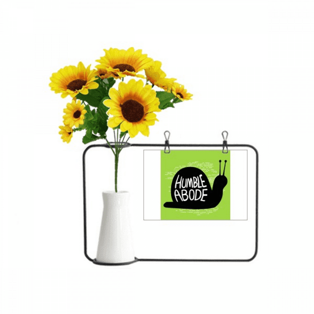 Black Snail Animal Outline Natural Artificial Sunflower Vases Bottle Blessing Card