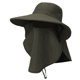 thumbnail image 1 of Sombrero protector con cubrebocas, transpirable, para exteriores, con protección antisalpicaduras y ala ancha (verde militar), 1 of 7