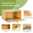 thumbnail image 3 of VUSIGN Bamboo Bread Box Acrylic Transparent Window Storage Container, Kitchen Countertop, 3 of 7