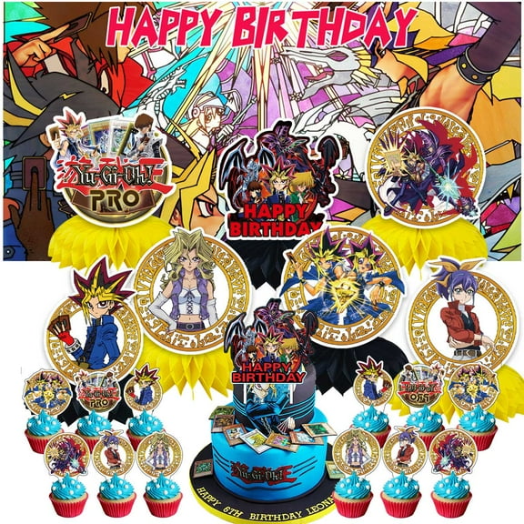 Yugioh Party Decorations Decor Supplies Honeycomb Centerpieces Table Toppers Cake Toppers for Birthday Photo Props