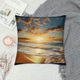 thumbnail image 2 of Creowell Sunset Waves Fashion Style Dirt-Resistant Throw Pillow Covers for Couch Sofa Bed Living Room Bedroom Pillow Case Summer High-Quality 1PC 24x24in, 2 of 5