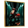 thumbnail image 2 of Designart "Neon Lit Scooter Serenity I" Scooter Floater Framed Wall Art Living Room, 2 of 5