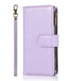 thumbnail image 5 of Nalacover Case for iPhone 15 Pro Zipper Wallet Case with 9 Card Slots, Premium PU Leather Wrist Strap Handbag Flip Cover with Kickstand Magnetic Clasp Soft TPU Shockproof Case,Lavender, 5 of 8