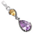 thumbnail image 3 of Natural Amethyst - Brazil & Citrine 925 Sterling Silver Pendant Jewelry DGP1007_E P-1116, 3 of 7