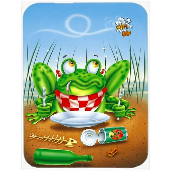 Caroline's Treasures Frog Happy Plate Glass Cutting Board Large