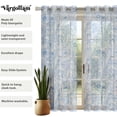thumbnail image 5 of Vargottam Botanical Pattern Extra Long Sheer Curtains for Double Height Windows & Doors - Set of 2 Panels, 108", Grommet Top, Light Filtering Printed Georgette Drapes, 5 of 9