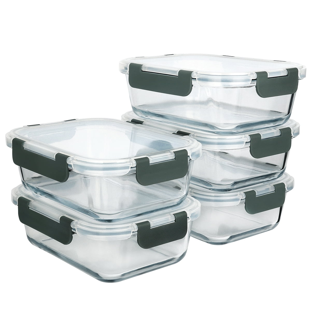 Extra Large Glass Food Storage Containers with Airtight Lid 6 Pc [3  containers with lids] Microwave/Oven/Freezer & Dishwasher Safe. BPA/PVC  Free X-Large/Large/M…