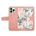 thumbnail image 4 of Allytech iPhone 14 Pro Wallet Case, Chic Flower Pattern PU Leather Shoulder Strap Hand Wrist Cards Holder Stand Protective Flip Folio Cover for Girls Women Phone Case for Apple iPhone 14 Pro - Pink, 4 of 14
