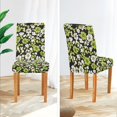 thumbnail image 3 of Yayeee 2 Pack Dining Chair Covers Stretch Parson Chairs Slipcovers Seat Protector, Green Flower Pattern, 3 of 6