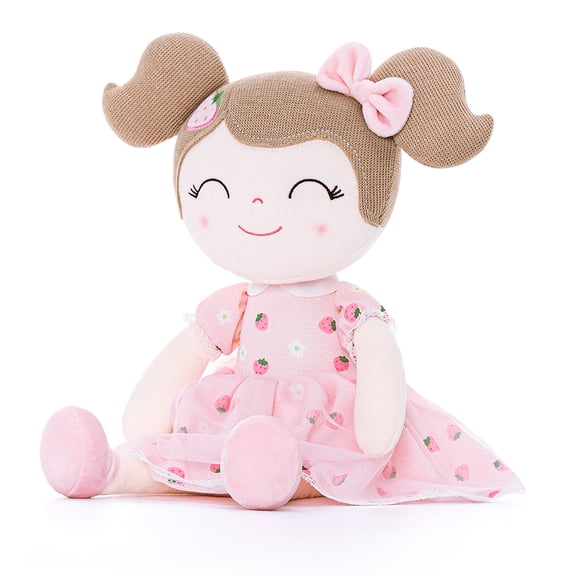 Gloveleya Plush Dolls Strawberry Doll Baby Girl Gifts Soft Girl Toys Pink 16"