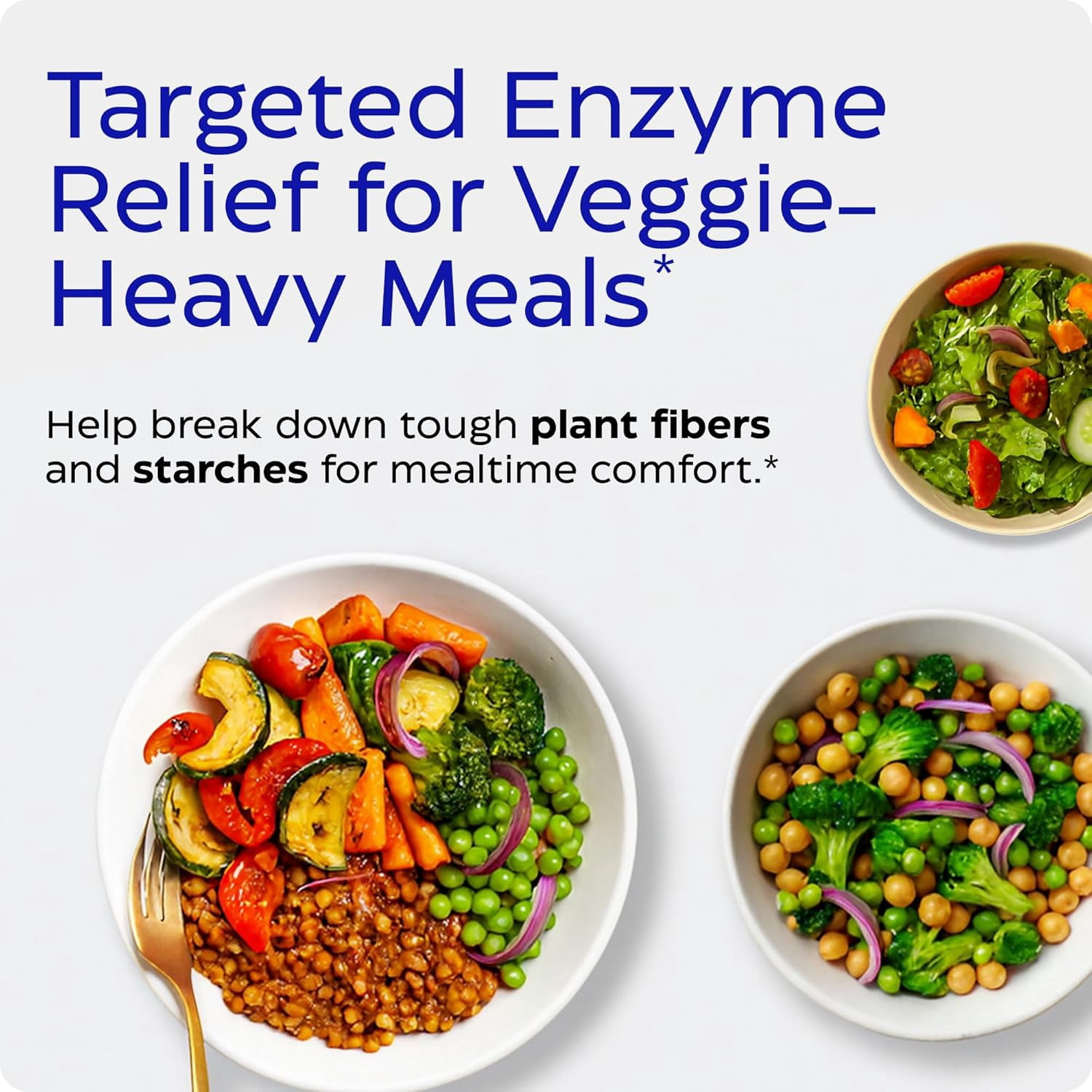 Enzymedica VeggieGest, Digestive Enzymes, Supports Occasional Gas & Bloating Relief from High Fiber, Vegan & Vegetarian Diets, 60 Capsules