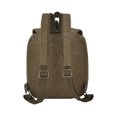 thumbnail image 2 of Bolso Bolso de hombro de lona Unisex Bolsillo en el pecho Color Oficina para estudiantes Mochila Accesorio, Caqui Kearding AP001077-01B, 2 of 7