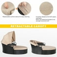 thumbnail image 2 of Walsunny Patio Furniture Outdoor Round Daybed with Retractable Canopy Wicker Rattan, Seating Separates Cushioned Seats, 2 of 8