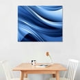 thumbnail image 2 of Creowell Abstract Canvas Print Artwork Blue White Abstract Waves Lines Canvas Wall Art Framed Modern Abstract Art Painting Decor for Living Room, Bedroom, Office 20x16 Inch, 2 of 3