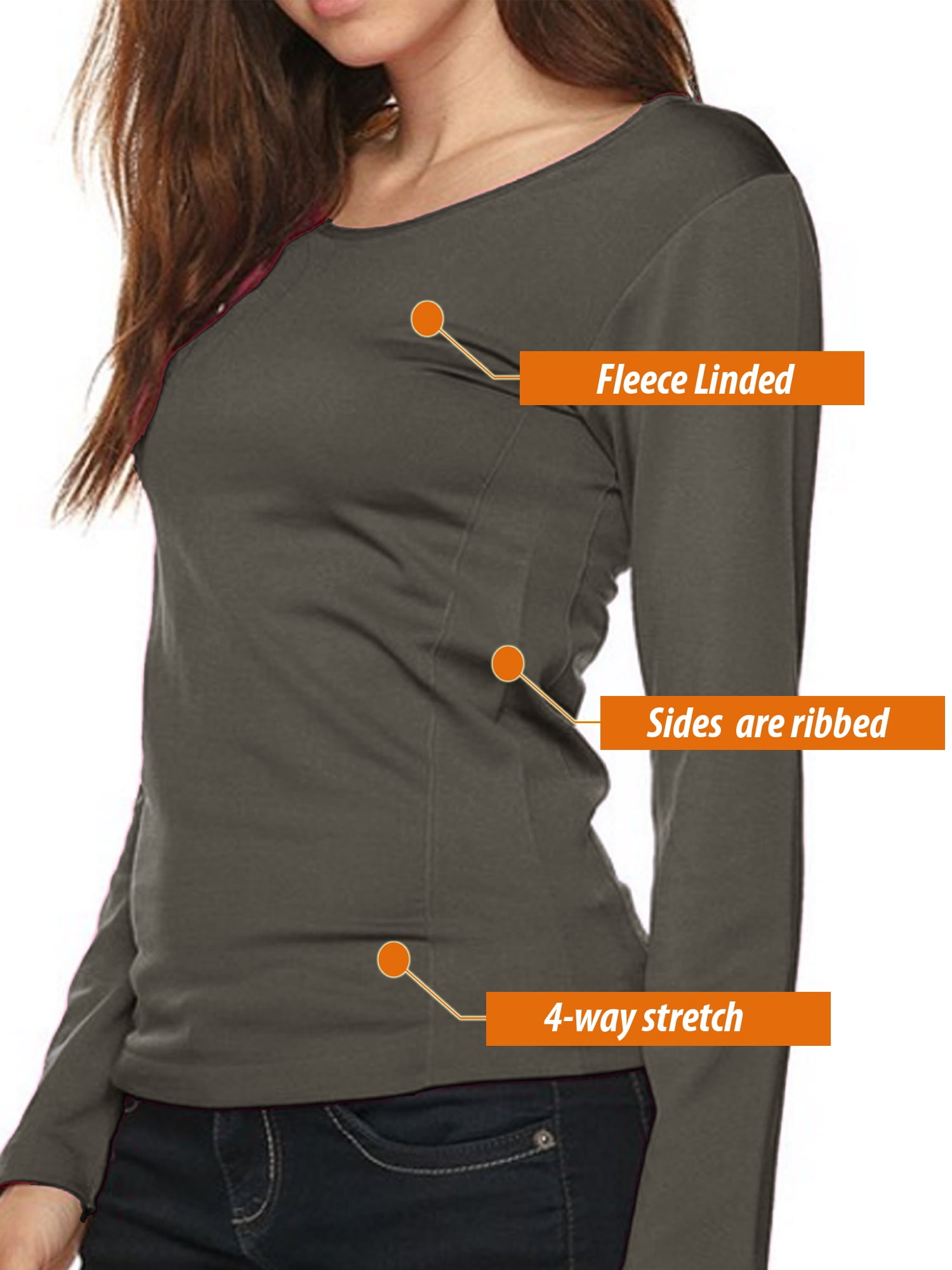 YIZYIF Womens Glossy Long Sleeve T-Shirt Seamless Nylon