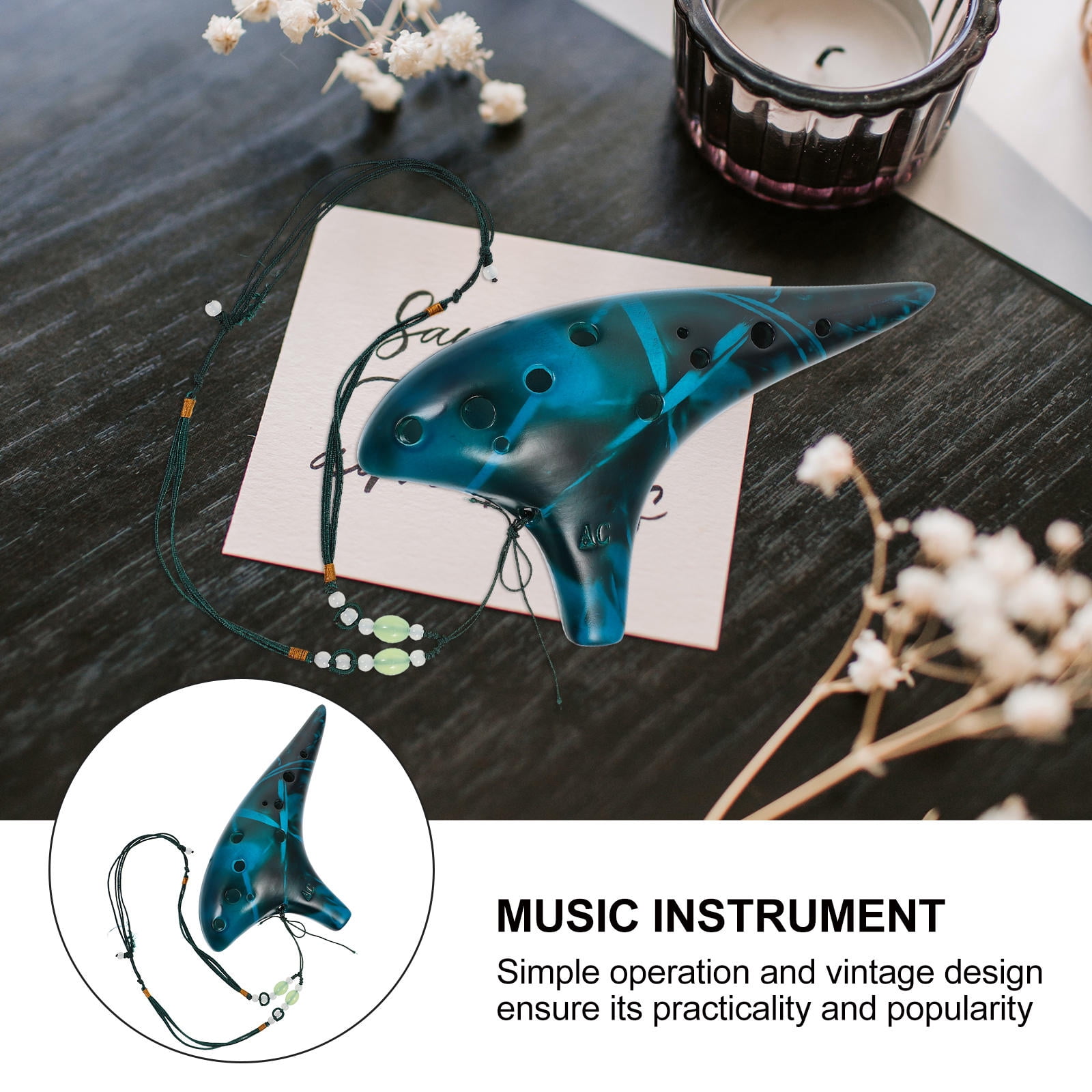 IFANLANDOR 1 Set Ocarina Blue Lightweight Dolomite Design For For Music Learning Produces Beautiful Natural Sounds