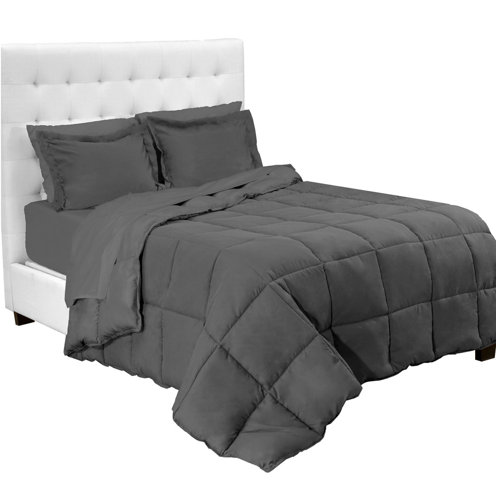 7Piece BedInABag Split Head Flex King Set Grey, Sheet Set Grey)