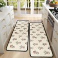 thumbnail image 4 of Kitchen Rugs Sets Of 2,Beige Highland Cow Hat Scarf Pattern Anti Fatigue Kitchen Mat Rugs Non Slip Washable,Decorative Kitchen Floor Mats for Kitchen,Sink,Laundry,17"x47"+17"x47", 4 of 5