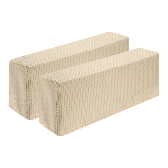 4 Pack Stretch Armrest Covers, Polyester Couch Armchair Cover Water Resistant, Light Beige