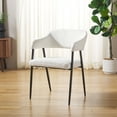 thumbnail image 4 of SAFAVIEH Naoko Mid-Century Boucle Solid Dining Armchair, White/Black, 4 of 13