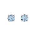 thumbnail image 3 of 1.5 Ct Round Cut Studs Natural Swiss Blue Topaz 14K Rose Solid Solid Gold Everyday Dainty Earrings Push Back, 3 of 7