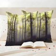 thumbnail image 3 of Yellow Forest Outdoor Waterproof Pillow Covers, Vintage Foggy Woods Tree Decorative Square Throw Pillowcase Sofa Cushion Sham for Patio/Couch/Chair, 24"x24" 2 Pack, 3 of 8