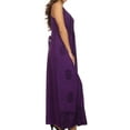 thumbnail image 4 of Sakkas Stella Long Tank Top Adjustable Caftan Corset Dress With Embroidery - Purple - L/XL, 4 of 4