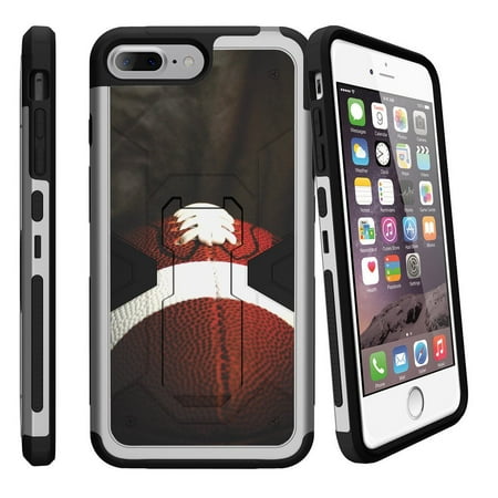 Apple iPhone 7 Plus Case | iPhone 7 Plus Clip Case | iPhone 7 Plus Phone Case [Max Defense] Dual Layer Case with Built In Kickstand + Belt Clip - Football Lace Close