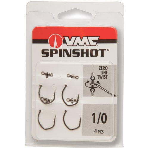 VMC Spinshot Drop Shot Hook Size #1/0 Black Nickel 5 pcs - Walmart.com ...