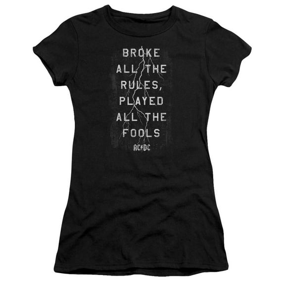 AC/DC Struck Junior Women's Sheer T-Shirt Black