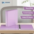thumbnail image 2 of Davis Group Economy 3-Ring View Binders, 1.5" Round Rings, 350 Capacity, Lavender, Pack of 6, 2 of 4