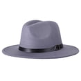 thumbnail image 2 of Eoperou British Style Jazz Cap Breathable Wearproof Pure Color Fedora Hat for Daily Wear, 2 of 8