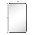 thumbnail image 4 of 24x40'' Black Mirrors for Bathroom, Matte Black Bathroom Vanity Mirror, Rounded Rectangle Mirror, Stainless Steel Anti-Rust Tube Metal Frame Wall Mounted Mirror, Vertically/Horizontal Hanging, 4 of 12