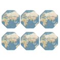 thumbnail image 2 of Balery 6 Pcs World Mapleather Coasters Set, Drink Table Cup Coasters For Living Room Kitchen Coffee Decor, 2 of 9