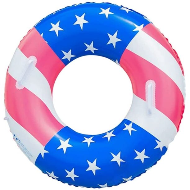Y A 35 inch USA Flag Swimming Rings for Adults Teens, Inflatable