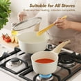 thumbnail image 4 of . & . Quart Ceramic Sauce Pan Sets with Lid, Cooking Pots Set, Nonstick Saucepan Set with Pour Spout, Small Kitchen Pot, Non Saucepot, Induction Comptable, PFOA PTFE PFAS, 4 of 8