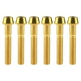 thumbnail image 1 of Wanyifa Titanium Ti M6 x 35 40 45 mm Allen Hex Screw Socket Cap Tapered Bolt,M6X35mm,Gold,6 Pcs, 1 of 5