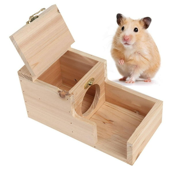 Tebru Wooden Hamster Bed,Wooden Hamster Bed Small Animal Warm House
