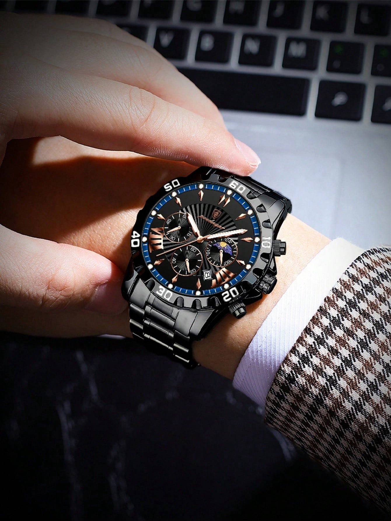 Poedagar Watch for Man Luxury Chronograph Men Watch Stainless Steel Quartz Male Watches