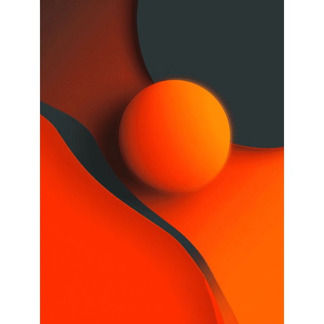 Qisvanset Orange Circle Texture Abstract Canvas Print 12x16 Inch Apartment Decor
