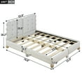 thumbnail image 4 of Euroco Upholstered Full Size Platform Bed with Headboard, Beige, 4 of 14