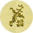 thumbnail image 1 of Ahgly Company Tapis d'Intérieur Lavable en Machine Carré Transitionnel Jaune Soleil, 3 Pieds Carré, 1 of 7