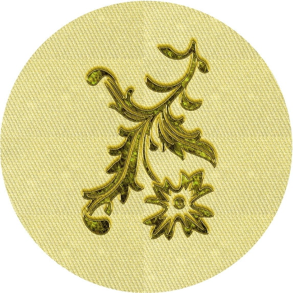 Ahgly Company Machine Washable Indoor Round Transitional Sun Yellow Area Rugs, 7' Round