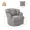 thumbnail image 5 of Dycanpo Swivel Accent Chair , 360 Degree Round Swivel Barrel Chair with Pillow , Soft Padded Barrel Armchair for Living Room , Gray, 5 of 10